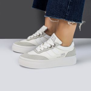کفش و کتانی زنانه مدل زارا ZARA رنگ سفید طوسی کد M8546